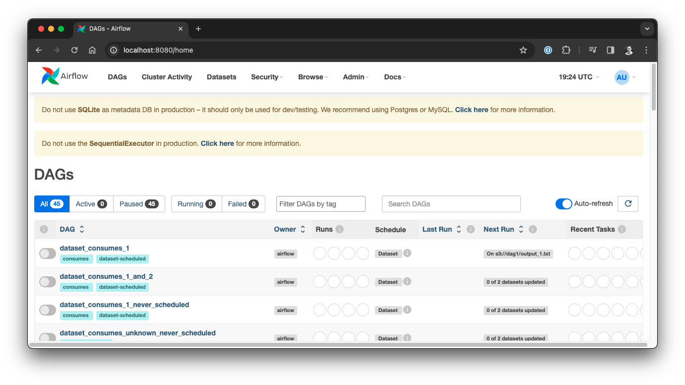 Airflow web interface