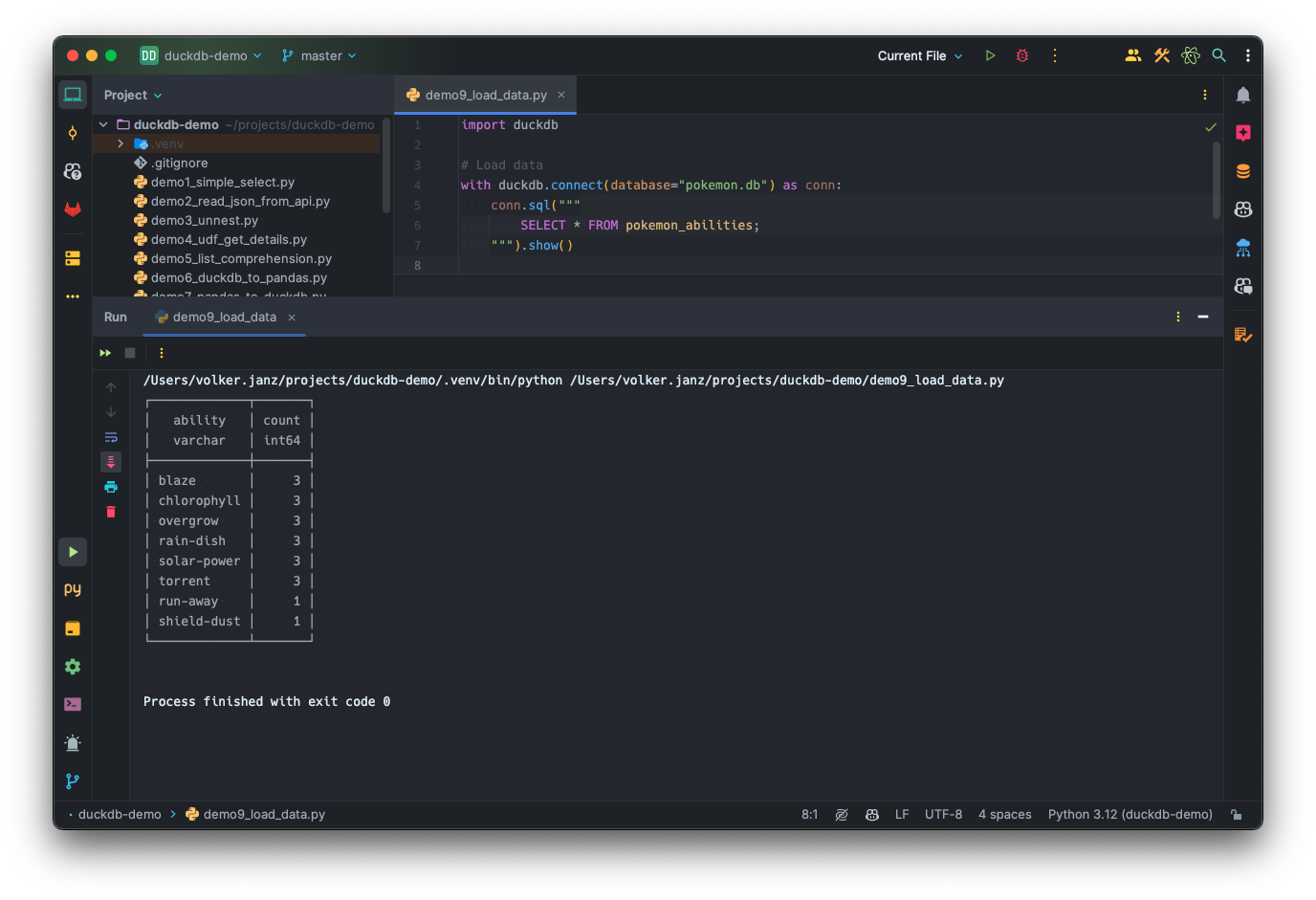 Load data example