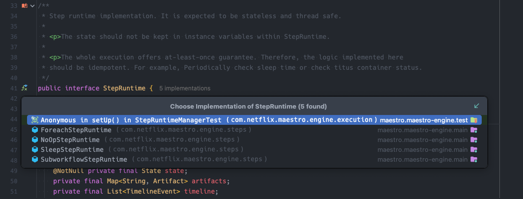 StepRuntime implementations